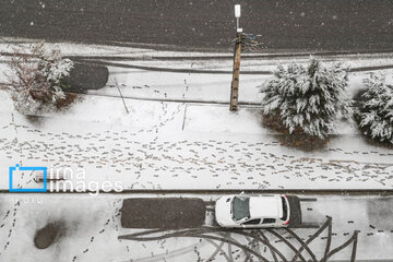 Snow makes up different areas in Hamedan, western Iran