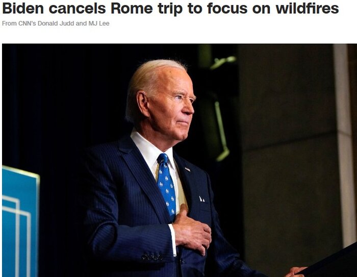 بایدن سفر به ایتالیا را لغو کرد