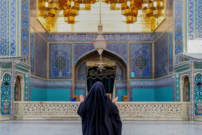 حرم مطهر حضرت معصومه(س) آیینهدار اشک و ارادت به حضرت باب الحوائج(ع)