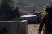 بمباران یک خودرو در غزه توسط اشغالگران + فیلم
