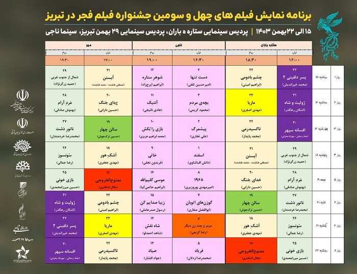 آغاز اکران فیلمهای چهل و سومین جشنواره بین المللی فیلم فجر در تبریز