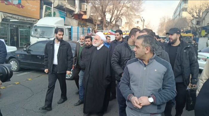 Iranian officials attend a rally marking the anniversary of the Islamic Revolution