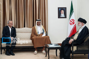 Emir of Qatar meets Iran's supreme leader