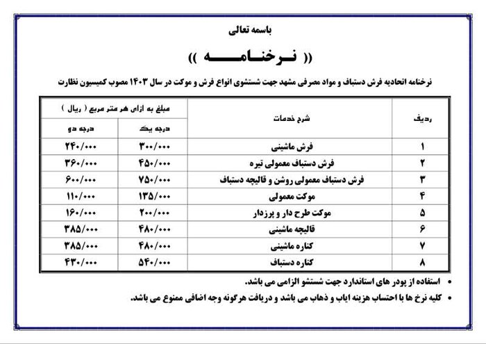 رییس اتحادیه فرش مشهد نسبت به فعالیت قالیشویی‌های غیرمجاز هشدار داد