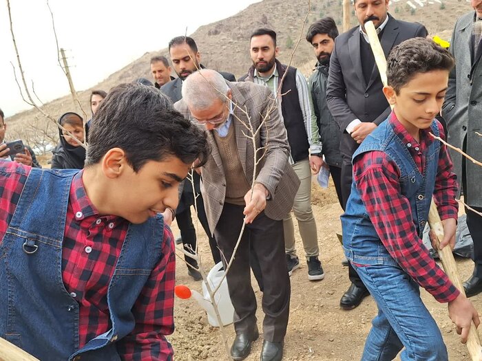 درختکاری به رسم کرج / کاشت نهال به دست نونهالان