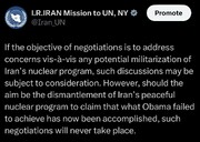 Misión de Irán ante la ONU rechaza negociaciones “para desmantelar el programa nuclear de Irán”