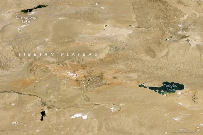 گسترش دریاچههای فلات تبت برخلاف جریان غالب جهان