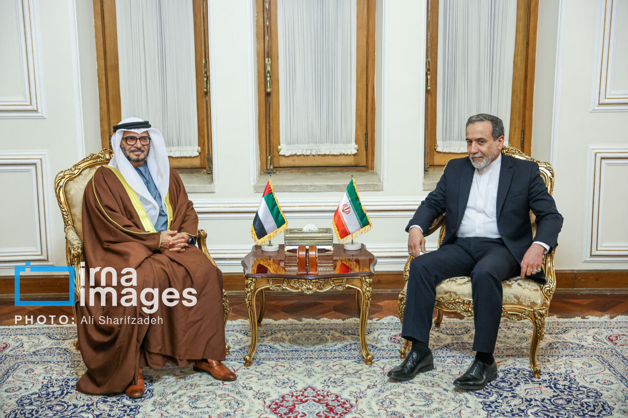 مستشار رئيس دولة الإمارات يلتقي وزير الخارجية الإيراني