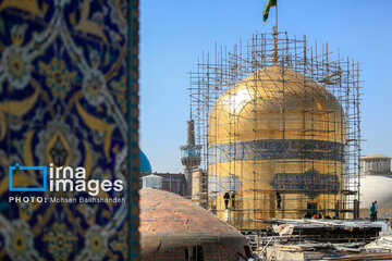In photos: Imam Reza shrine dome washed ahead of Nowruz