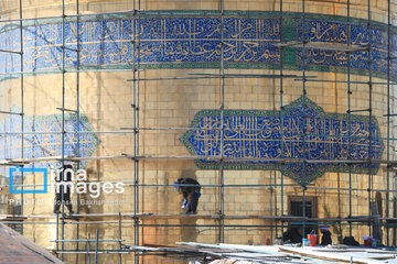 In photos: Imam Reza shrine dome washed ahead of Nowruz