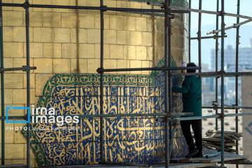 In photos: Imam Reza shrine dome washed ahead of Nowruz