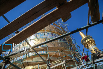 In photos: Imam Reza shrine dome washed ahead of Nowruz
