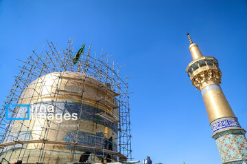 In photos: Imam Reza shrine dome washed ahead of Nowruz
