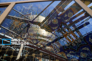 In photos: Imam Reza shrine dome washed ahead of Nowruz