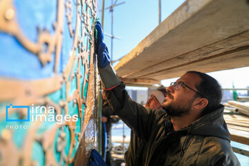 In photos: Imam Reza shrine dome washed ahead of Nowruz