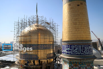 In photos: Imam Reza shrine dome washed ahead of Nowruz