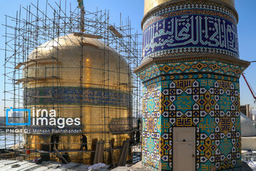 In photos: Imam Reza shrine dome washed ahead of Nowruz