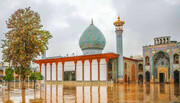 فیلم| هوای معنوی سومین حرم اهل بیت (ع) در هنگام تحویل سال