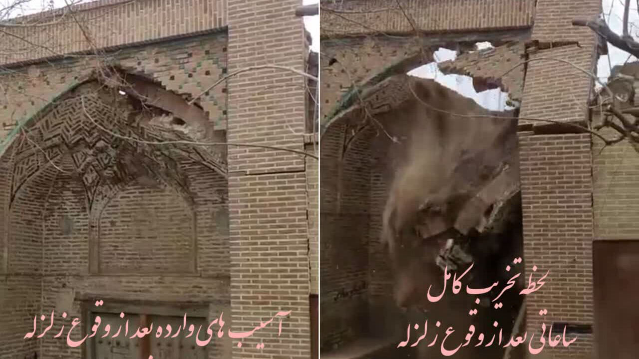 سردر کاروانسرای تاریخی بازار نطنز از بین رفت/ سایر بناهای تاریخی در امان‌اند