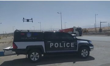 فیلم | پهباد پلیس راه یزد به پرواز درآمد
