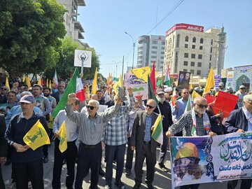 فریاد بوشهری‌ها علیه جنایات رژیم صهیونیستی در سواحل خلیج فارس