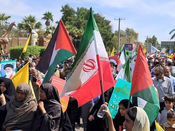  حماسه حضور مدافعان خلیج‌فارس در راهپیمایی روز جهانی قدس +فیلم