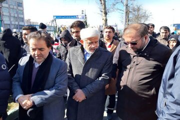 حضور معاون اول رئیس‌جمهور در جمع راهپیمایان روز جهانی قدس