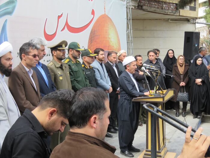 خروش مهابادی‌ها در همبستگی با فلسطین + فیلم
