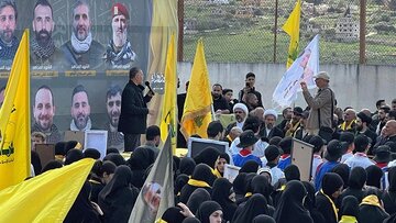 پیکرهای ۴۶ شهید در جنوب لبنان تشییع شد
