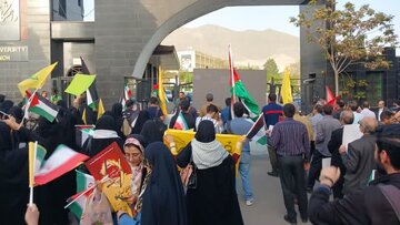 محکومیت جنایات صهیونیست ها توسط دانشجویان البرز