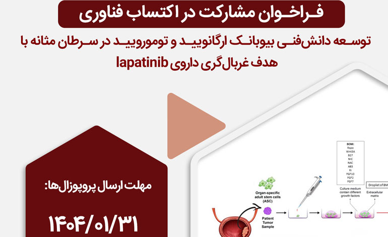 فراخوان فناوری طرح توسعه دانش فنی بیوبانک ارگانویید و تومورویید در سرطان مثانه