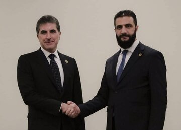 دیدار رئیس اقلیم کردستان عراق با رئیس دولت موقت سوریه