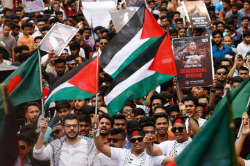 Some 100,000 people rally in Bangladesh’s capital against Israeli genocide in Gaza