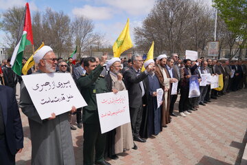 تجمع دانشگاهیان اردبیل در محکومیت جنایات رژیم صهیونیستی
