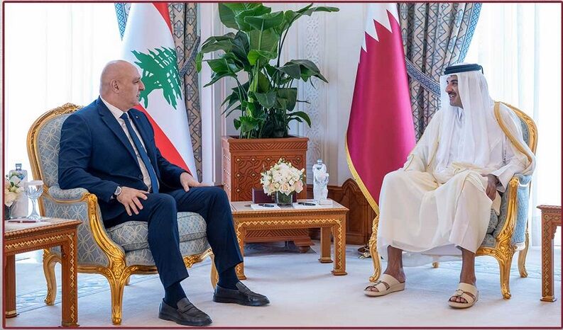 تأکید سران قطر و لبنان بر حل مسائل منطقه از طریق گفت‌وگو و دیپلماسی