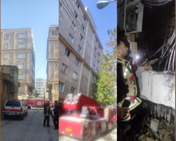 مصدومیت ۲ نفر براثر آتش‌سوزی واحد مسکونی در کرمانشاه