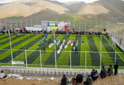 زمین چمن مصنوعی روستای بهرام آباد سروآباد بهره‌برداری شد