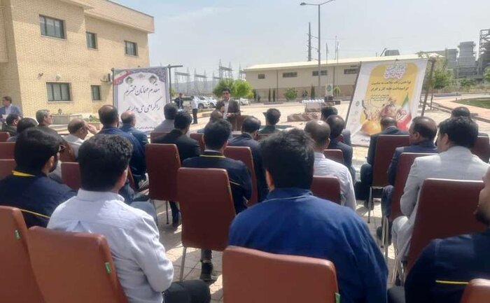 نواختن زنگ کار و کارگر در نیروگاه سیکل ترکیبی خرم آباد