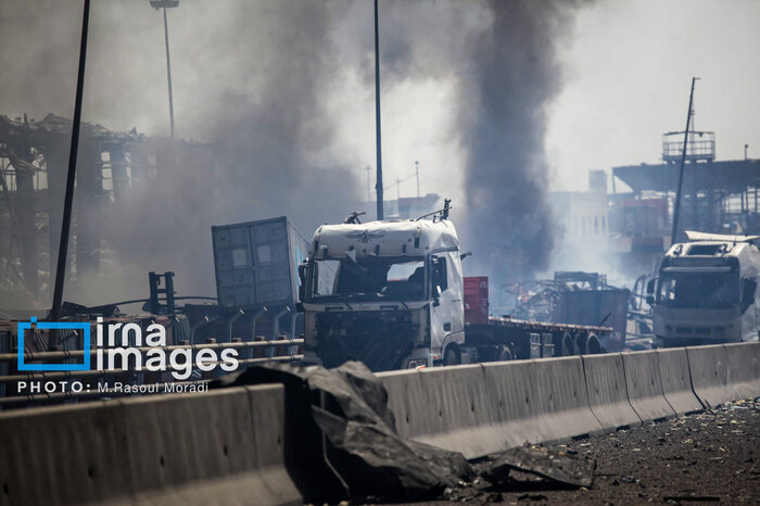 امدادرسانی برای حادثه انفجار بندر شهید رجایی ادامه دارد