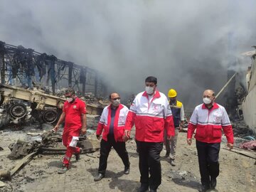 رییس هلال احمر: حادثه بندر شهید رجایی با توان نیروهای داخلی مدیریت شد