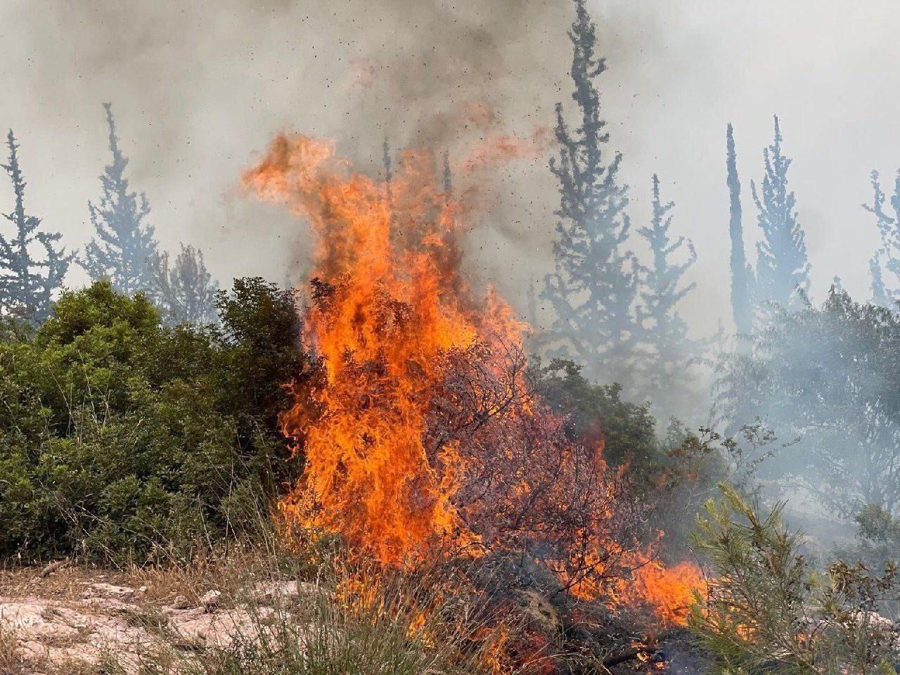 Massiver Brand rund um Jerusalem hält an