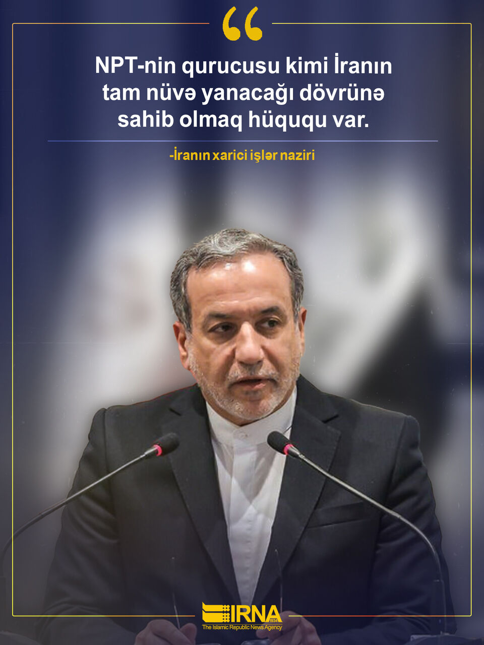 Xarici işlər naziri: İranın tam nüvə yanacaq dövrünə malik olmaq hüququ var. Xarici işlər naziri: İranın tam nüvə yanacaq dövrünə malik olmaq hüququ var.