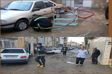 باران رگباری موجب آب‌گرفتگی برخی اماکن کلانشهر کرمانشاه شد