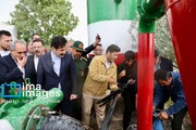 افتتاح مخزن یکهزار مترمکعبی آب و گلنگ زنی نگارخانه مراغه با حضور معاون رییس جمهور+ فیلم