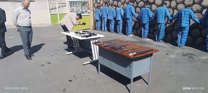 دستبند پلیس بر دستان ۱۴ نفر از اراذل و اوباش تبریز