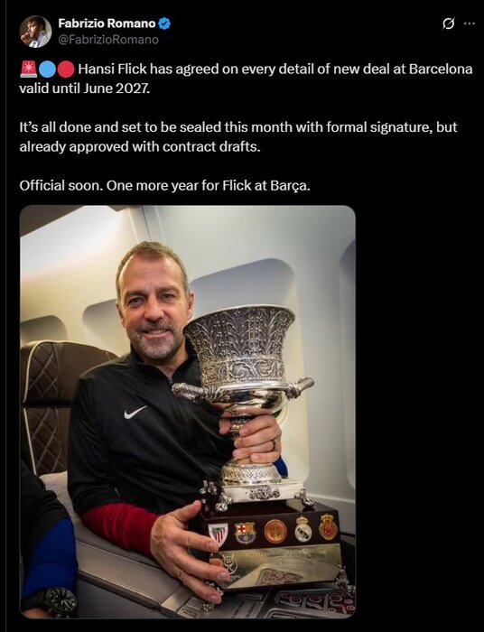 فلیک و بارسلونا برای تمدید توافق کردند