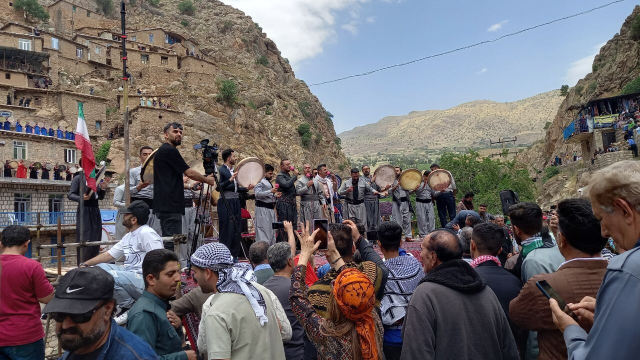 فیلم|مراسم &quot;هزار دف&quot; در روستای تاریخی پالنگان