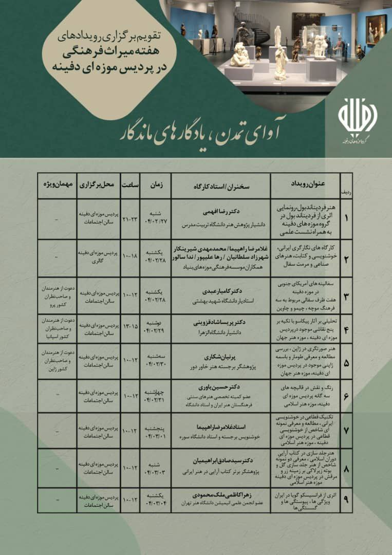 تخفیف بازدید از «موزه‌های دفینه» در هفته میراث فرهنگی