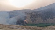 مراتع نوار مرزی سرپل ذهاب دچار آتش سوزی شد 