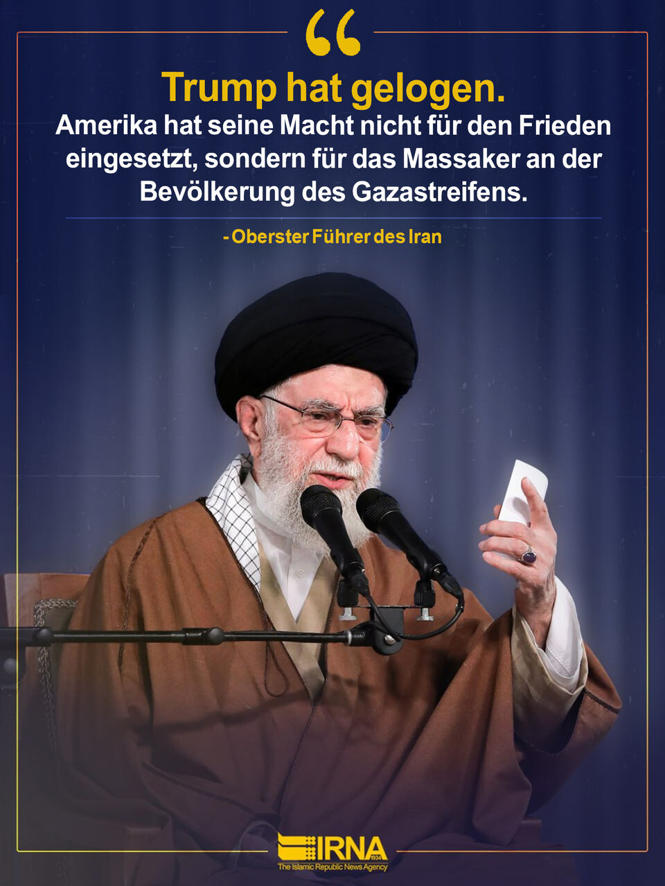 Irans Revolutionsoberhaupt: „Trump hat gelogen“ Irans Revolutionsoberhaupt: „Trump hat gelogen“